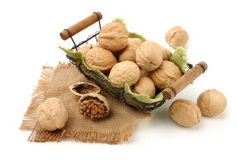 Poster - walnuts on a white background