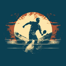 Sports Table Tennis Match Silhouette Distressed. Created Using Generative AI Technology