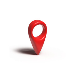 3d PIN for map. Location point icon. 3d pointer for a place on the map. Navigation icon. GPS sign isolated on white background. Geolocation symbol and geotag. Red travel marker. 