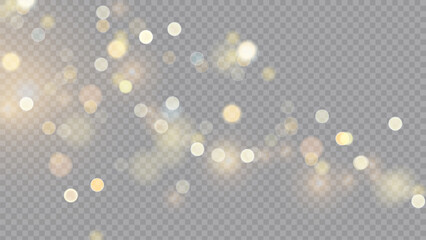 Wall Mural - the dust sparks and golden stars shine with special light. vector sparkles on a transparent backgrou