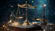 scale of justice futuristic concept law and order 