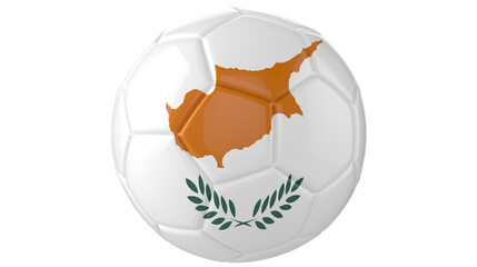 Cyprus Flag football on transparent background