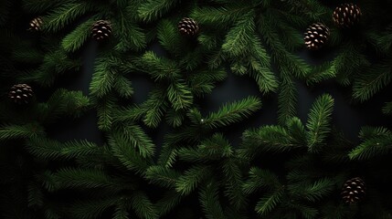  Texture background in the form of branches from Christmas trees. New Year's mood concept.