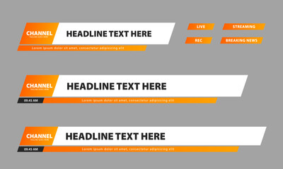 Wall Mural - broadcast news lower third banner templates for television, video and media channels. set of modern 