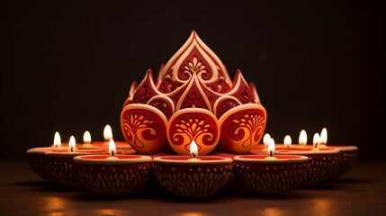 Diwali lights celebration background, hindu festival, india, diya lamp