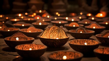 Diwali lights celebration background, hindu festival, india, diya lamp