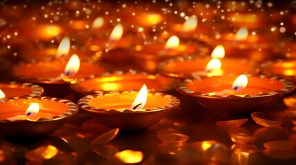 Diwali lights celebration background, hindu festival, india, diya lamp