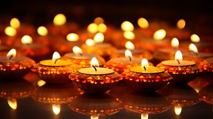 Diwali lights celebration background, hindu festival, india, diya lamp