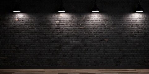 Rustic charm. Vintage black brick wall texture. Grit and grunge. Aged brickwork background. Urban elegance. Modern design with patterns