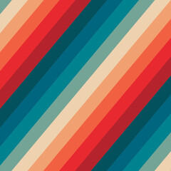 Aufkleber - Abstract groovy background in vibrant rainbow stripe. Vector seamless line pattern for cloth, textile, wrapping 