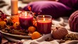 © Filip - Pumpkin spice potpourri and candles, cozy background layout