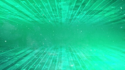 Abstract 3d technology futuristic concept background. Motion of digital data flow Turquoise color background