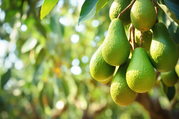 Sticker - Fresh Avocados Growing on a Tree