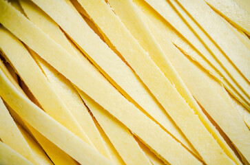 Wall Mural - Homemade pasta tagliatelle .