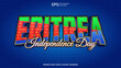 eritrea editable text effect with eritrea flag pattern suitable for poster design about holiday, Feast day or eritrea independence day moment