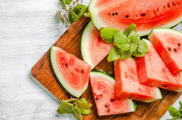 Poster - Sliced fresh watermelon.