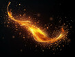 © msviewbd - Golden bright stream of waves on black background with gold glitters