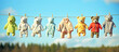 Baby clothes hanging on clothes line. AI generated.