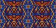 Tribal Ethnic geometric ornament in Mexican style. Wixarika Huichol, beaded pattern with eagles. 