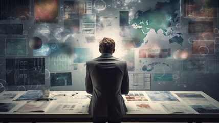 Leinwandbilder - An image of a person working with graphs and charts, symbolizing data analysis and interpretation