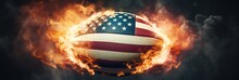 American Football Background Wallpaper Featuring American Flag
