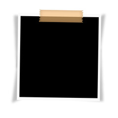 Wall Mural - blank photo frame with stick tape