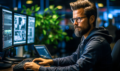 portrait of Database Administrator. Administer, test, implement computer databases, applying knowledge of database management systems. Coordinate changes and implement security measures to safeguard