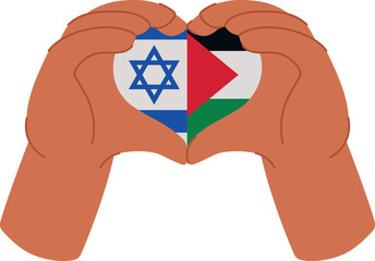 Sticker - israeli and palestinian hands forming heart