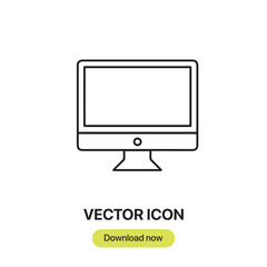 Leinwandbilder - Monitor Screen icon vector. Linear-style sign for mobile concept and web design. Monitor Screen symbol illustration. Pixel vector graphics - Vector.