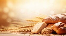 Different Bread. Web Banner With Copy Space
