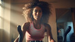 Home gym workout, Online cycling class helps black woman achieve fitness goals