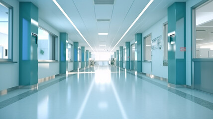 Blurred interior of hospital - abstract medical background