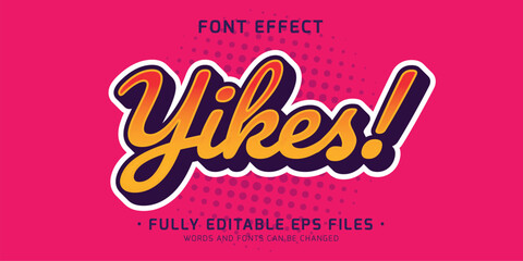 Wall Mural - yikes editable text effect, sticker effect graphic style
