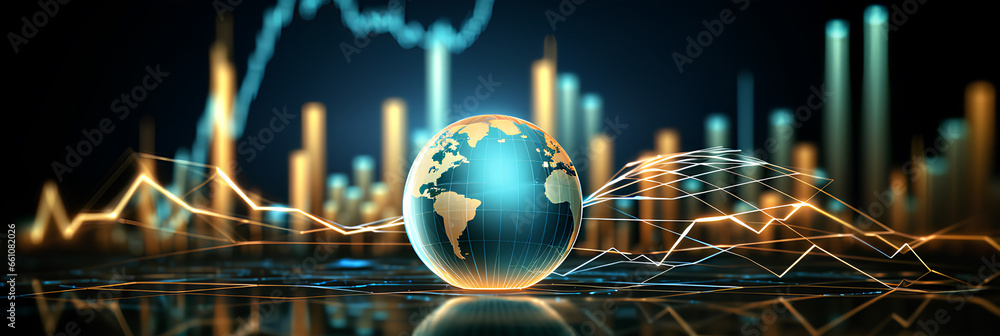 Global business growth analysis and asset investment chart business and ...