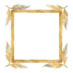 Wall Mural - watercolor golden frame