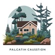 vector icon for landscape consultation flat illustrator simple garden residential home modern pnw 
