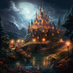 Wall Mural - Magical castle of a princess.