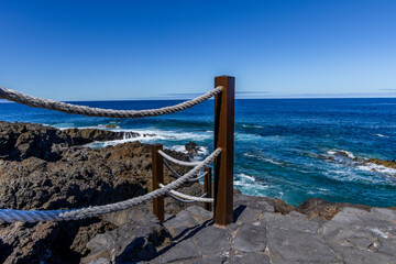 Wall Mural - Rocky coast of El Sauzal in Tenerife in Spain landscape of the Canary Islands