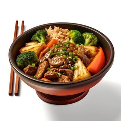 Wall Mural - Beef Wok Bowl w Vegetables