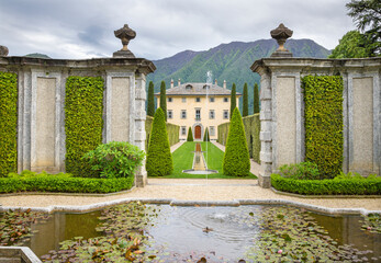 Wall Mural - OSSUCCIO, ITALY - MAY 12, 2015: The gardens of Villa Balbiano on the waterfronto of Como lake.