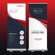 modern roll up with abstract shapes design vector illustration