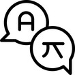 Language translator icon flat vector illustration
