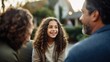 © DesignVectX - Little girl sitting across from her parents