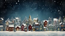 Christmas Background, Hamlet, Village, Little Town, Snow Night, Jingle Bells