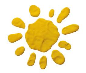 PNG Yellow plasticine handmade texture sun frame on transparent background