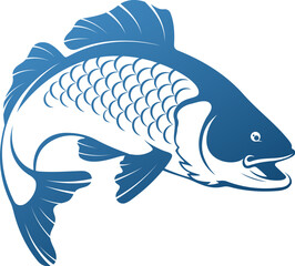 Wall Mural - Fish with fins and scales design. Fishing and outdoor activities symbol