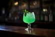 Handcrafted minty cocktail served in a local establishment. Generative AI