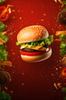 Burger with neutral background
