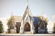 3D render of a chapel or holy trinity church. Generative AI