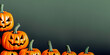 Halloween background with pumpkins seen from the front